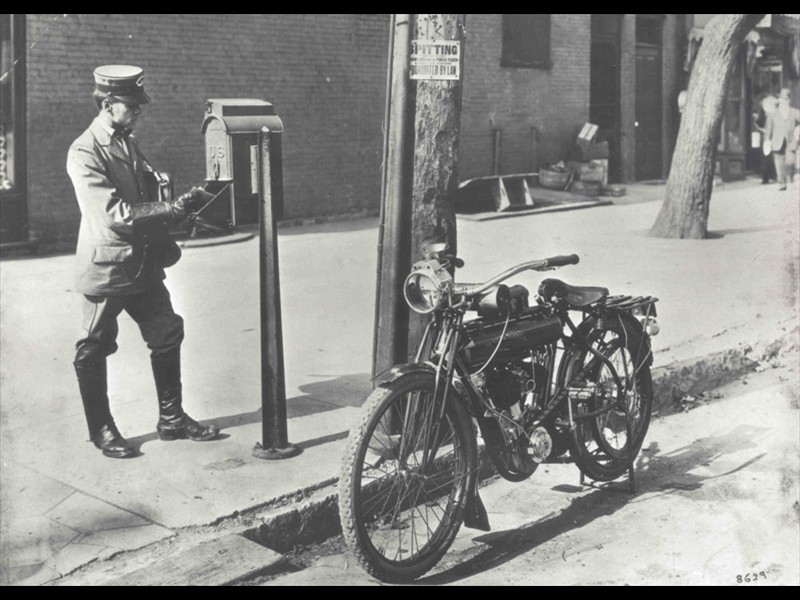 1911 Mailman on Motorcycle